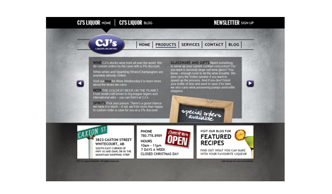 CJ's Liquor Store Website